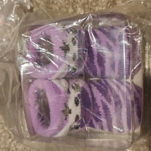 Purple Striped Baby Socks